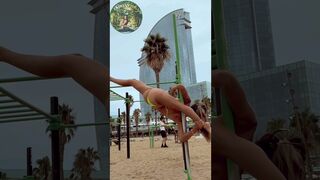 Flexible Yoga Stretching & Gymnastics on The Beach #shorts