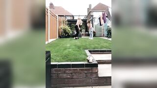 yoga and gymnastics in the garden