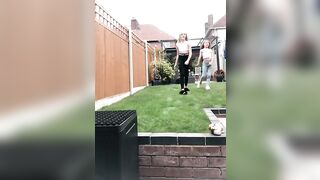 yoga and gymnastics in the garden