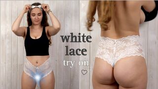 white lace lingerie???? | try on