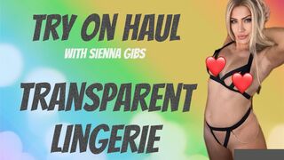 4K | TRANSPARENT LINGERIE TRY ON HAUL | Black & Pink underwear review | English Rose SIENNA GIBS ????