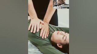 ASMR stretching and chiropractic adjustment for liss body massage #chiropractic #massage #shorts