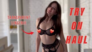 TRANSPARENT Try on Haul | See-through lingerie [4k]