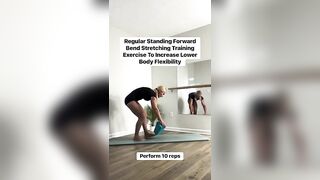 Regular Standing Forward Bend Stretching Training Exercise To Increase Lower Body Flexibility