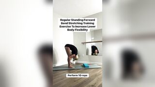 Regular Standing Forward Bend Stretching Training Exercise To Increase Lower Body Flexibility