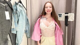 [4K] Try on Haul create amazing transparent outfits with Olivia Nox (2024)