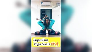 OUTSTANDING ACROBATIC YOGA BY INDIAN COUPLE????||#yoga #shorts #sanak #trending