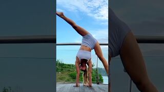 Hand Stand Flexible Stretching Yoga Pose