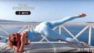 My yoga day in Greece | yoga tour and leg stretching workouts