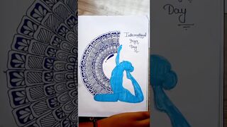 international yoga day mandala drawing.. #mandala #ytshortsindia #shortsvideo #shorts #short #art