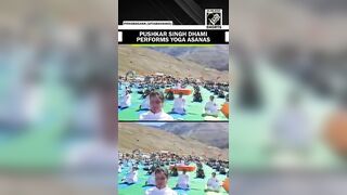 International Yoga Day: Uttarakhand Chief Minister Pushkar Singh Dhami performs Yoga asanas