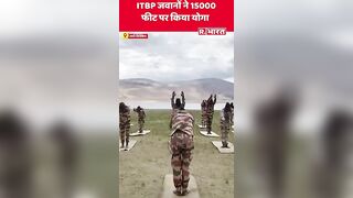 ITBP के जवानों ने कड़कड़ाती ठंड में किया Yoga #shorts