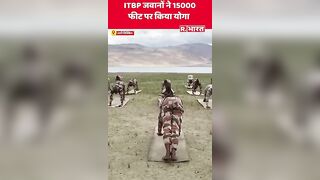 ITBP के जवानों ने कड़कड़ाती ठंड में किया Yoga #shorts