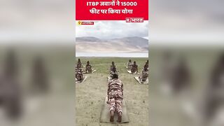 ITBP के जवानों ने कड़कड़ाती ठंड में किया Yoga #shorts