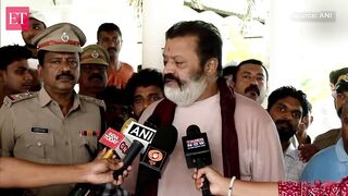 Suresh Gopi performs yoga asanas on International Yoga Day in Thiruvananthapuram