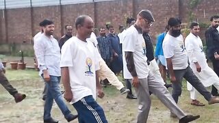 BJP Kupwara Led Javid Qureshi Held Yoga Amid Heavy Rains.