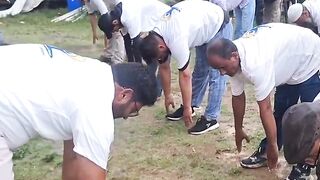 BJP Kupwara Led Javid Qureshi Held Yoga Amid Heavy Rains.