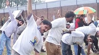 BJP Kupwara Led Javid Qureshi Held Yoga Amid Heavy Rains.