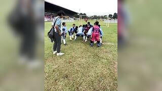 Stretching exercises at International Youth Football Tournament. #marbellaacademy #football #shorts