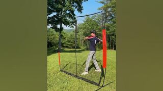 Pitching with Aceletiqs Flexible L Screen Baseball Pitching Net 7x7ft Pitching Screen Protector