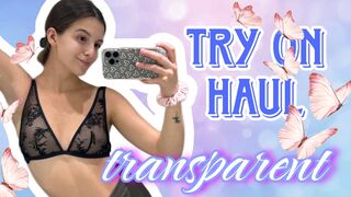 [4K] Transparent Lingerie | Try On Haul Review In Dressing Room