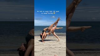 Fail, but fun ???? #beach #sister #yoga #acroyoga #shorts #short