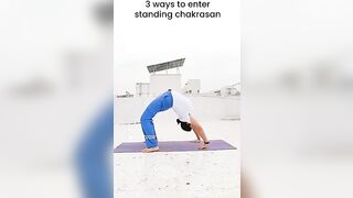 3 ways to do standing chakrasan #ytshorts #yoga #chakrasana #backbend