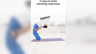 3 ways to do standing chakrasan #ytshorts #yoga #chakrasana #backbend