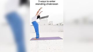 3 ways to do standing chakrasan #ytshorts #yoga #chakrasana #backbend