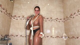 Dry vs Wet Challenge TRANSPARENT Lingerie Robe Try On Haul & NO BRA