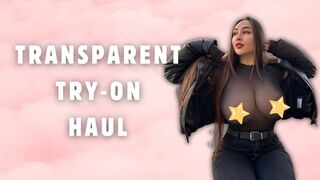 [4K] Transparent Haul with Louisa Khovanski (2024) | See-Through | Braless | Fishnet | Lingerie