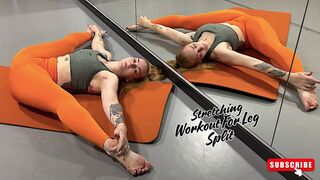 MIDDLE SPLIT STRETCH. STRETCHING WORKOUT GYMNASTIC CHALLENGE