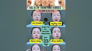 Full Set of Facial Yoga Exercises To Look Beautiful #yogafacial #yoga #faceyoga #antiaging #shorts