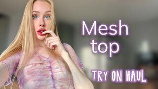 [4K] Transparent Try on Haul See-Through Clothes | with Joan No Bra