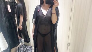 [4K] Transparent Lingerie TRY on HAUL with MIRROR VIEW