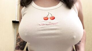 [4K] Curvy Girl NO BRA TRANSPARENT Try On Haul WITH CLOSE UPS | Chubby Girl Sheer Tiny Top Try On