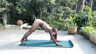 FISHNET CATWOMAN BODYSUIT YOGA AND STRETCHING TEST - TRANSPARENT TRY ON HAUL (4K)