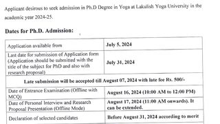 योग में पीएचडी करने का सुनहरा अवसर // PHD Yoga // yoga PhD notification// latest yoga Phd