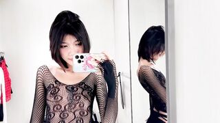 TIGHT TRANSPARENT FISHNET DRESSES - LINGERIE TRY ON HAUL [4K]