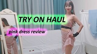 Pink dress review｜Try on Haul[4K] ｜beginner model