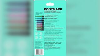 BodyMark Temporary Tattoo Markers for Skin, Color Collection, Flexible Brush Tip, Assorted Colors, S