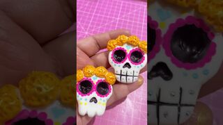 Calaverita en pasta flexible ????????✨ #porcelanafría #diademuertos #tutorial #calaverita #ofrenda