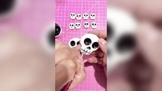 Calaverita en pasta flexible ????????✨ #porcelanafría #diademuertos #tutorial #calaverita #ofrenda