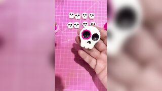 Calaverita en pasta flexible ????????✨ #porcelanafría #diademuertos #tutorial #calaverita #ofrenda