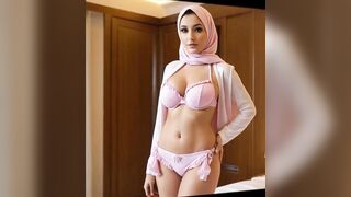 Sexy Hijab School Girls in Mini Bikini - Hijab Bikini Beauty No 47 - Ruffle Bikini #hijabgirl