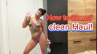 [4K USA Housewife] How to Clean? |try on haul | transparent haul