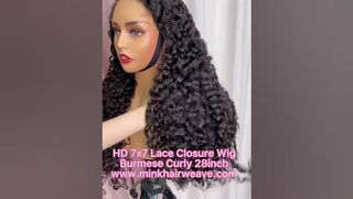 Burmese Curly HD & Transparent Lace Wig 100% Human Raw Hair Mink Brazilian Hair #wigs #burmesewigs