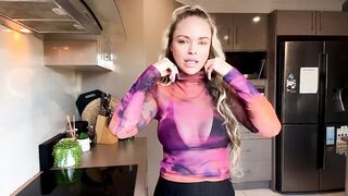 4K Colourful Transparent Tops Try On Haul With Bikini EllieKarrx