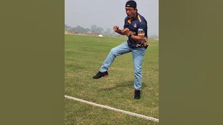 Rajesh Hamal stretching before the match #cricket