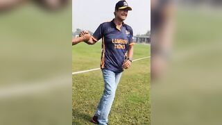 Rajesh Hamal stretching before the match #cricket